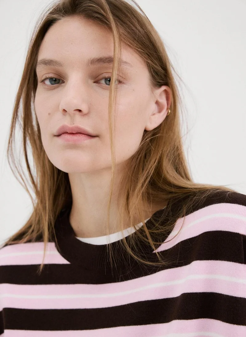 مانجو Knit striped sweater